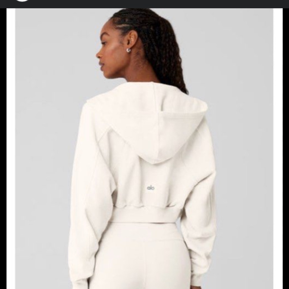 ALO Yoga White Breakaway Zip-Up Hoodie